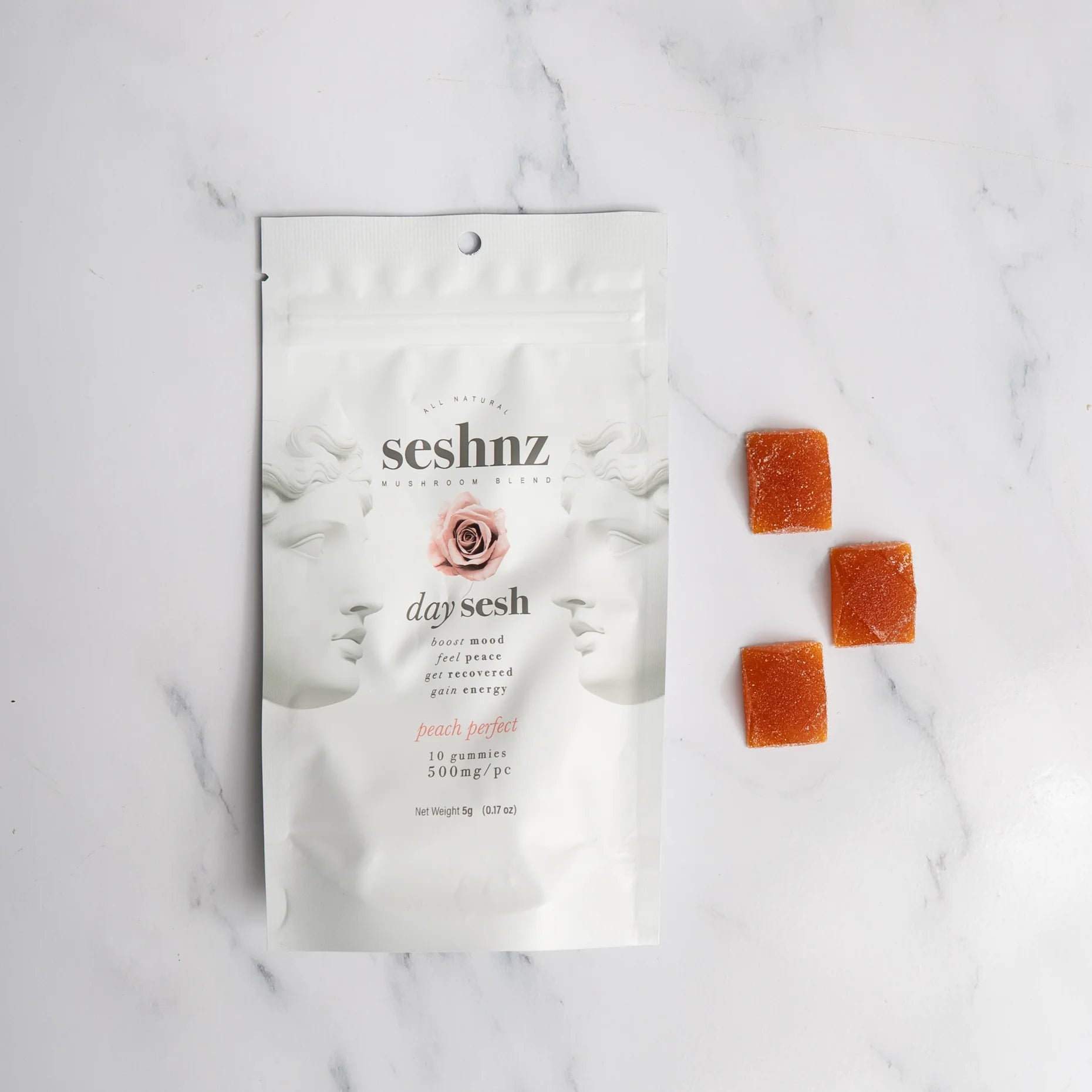 Peach Perfect - Day Sesh - Mushroom Blend Gummies
