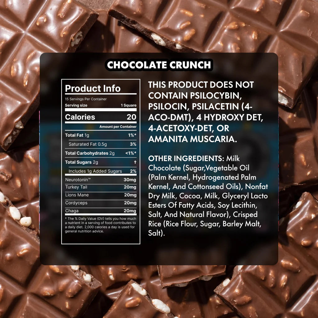 Chocolate Crunch Mushroom Chocolate Bar