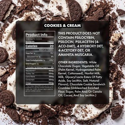 Cookies & Cream Mushroom Chocolate Bar