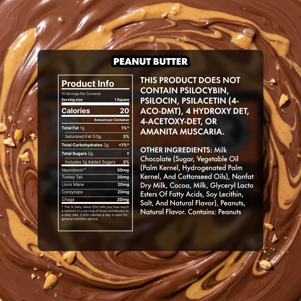 Peanut Butter Mushroom Chocolate Bar