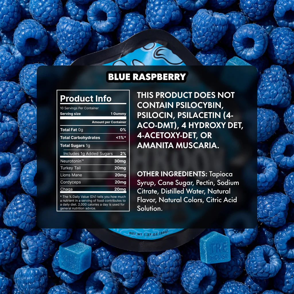 Blue Raspberry Mushroom Gummies