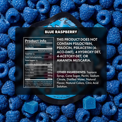 Blue Raspberry Mushroom Gummies