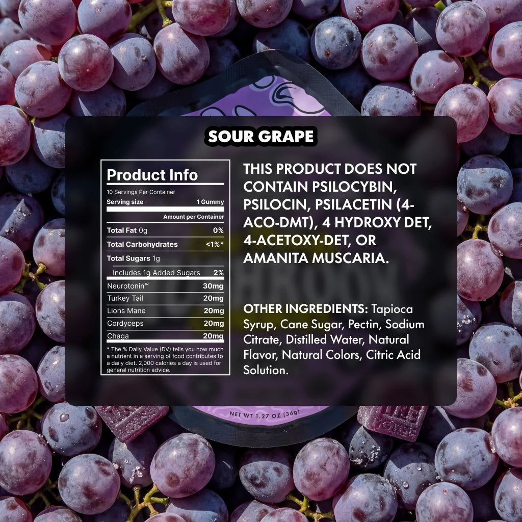 Sour Grape Mushroom Gummies