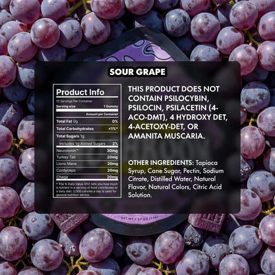 Sour Grape Mushroom Gummies