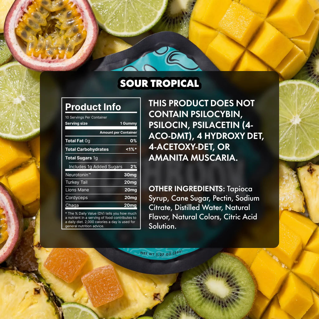 Sour Tropical Mushroom Gummies