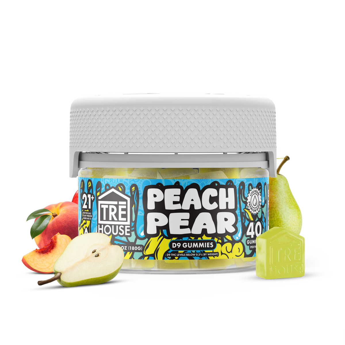 Peach & Pear  | Delta 9 THC Gummies with CBD